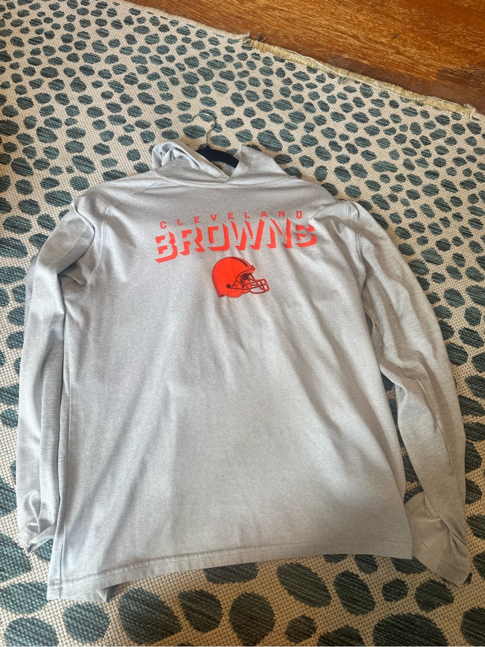 Fanatics Cleveland Browns Gray Hoodie with Orange Team Logo